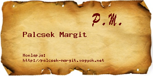 Palcsek Margit névjegykártya